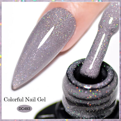 7ml Champagne Guld Silver Reflekterande Nagelgellack Glittrande Skinande Glitter Rosa Röd Nageltillbehör Semi-permanent Gellack