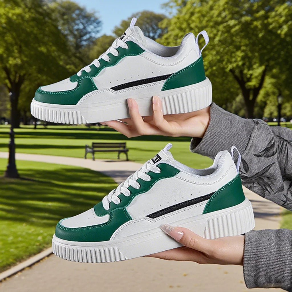 Mode Damskor Andningsbara Platta Skor Sneakers Vita Damskor Sport Löpning Utomhus Promenader Herrskor