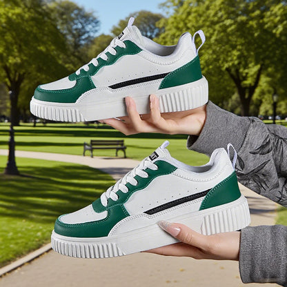 Mode Damskor Andningsbara Platta Skor Sneakers Vita Damskor Sport Löpning Utomhus Promenader Herrskor