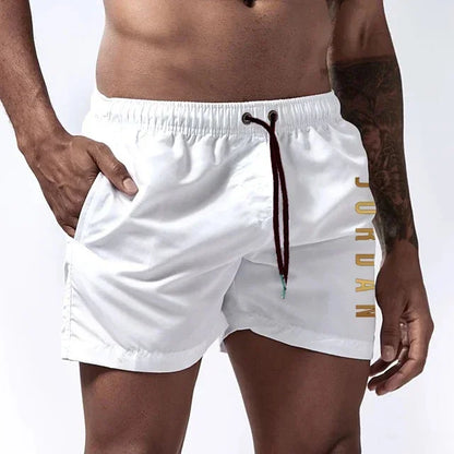 Herrshorts med snabbtorkande badkläder, unisex sport- och surfbrädeshorts, fodrade strandshorts, herr, full standard