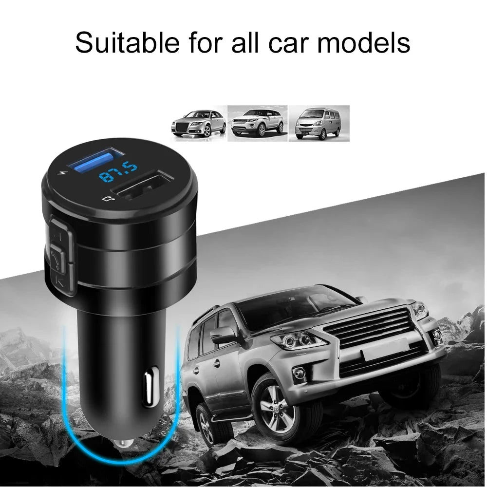 Bluetooth FM-sändare MP3-spelare Handsfree-bilsats 3.1A Dubbel USB-laddare Strömadapter För bil-DVR Radio Biltillbehör