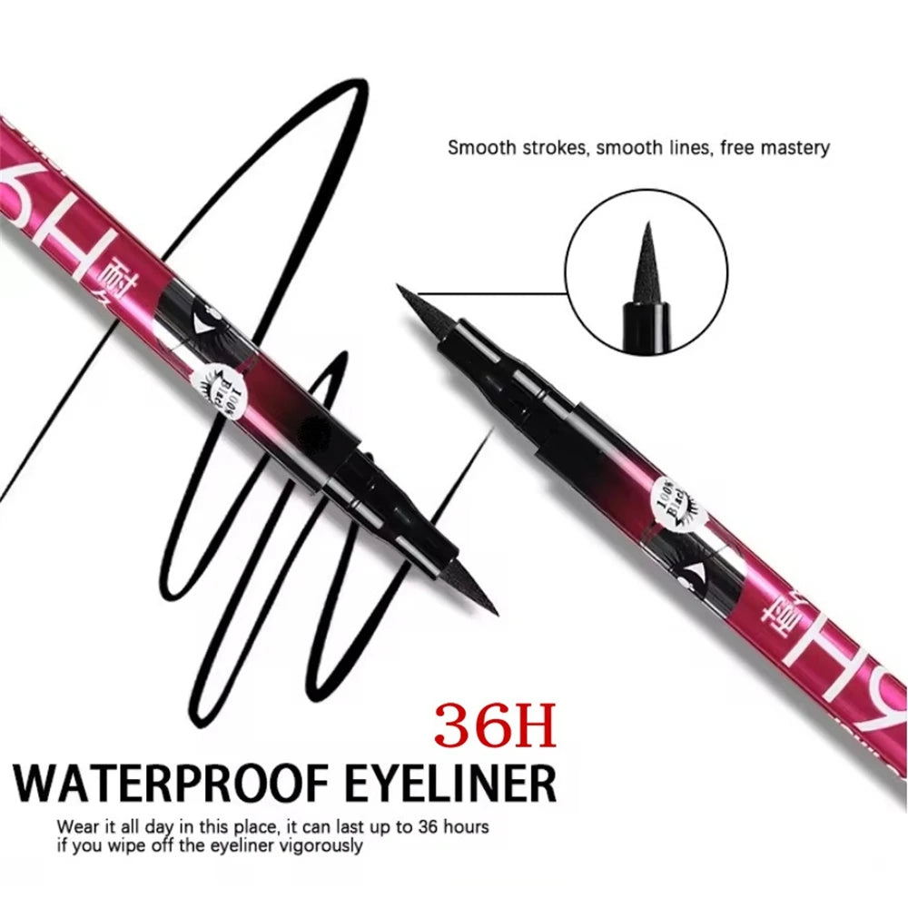 Svart flytande eyeliner vattentät eyelinerpenna 36 timmar långvarig flytande eyelinerpenna snabbtorkande utan blomning kosmetikaverktyg