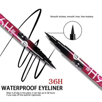 Svart flytande eyeliner vattentät eyelinerpenna 36 timmar långvarig flytande eyelinerpenna snabbtorkande utan blomning kosmetikaverktyg