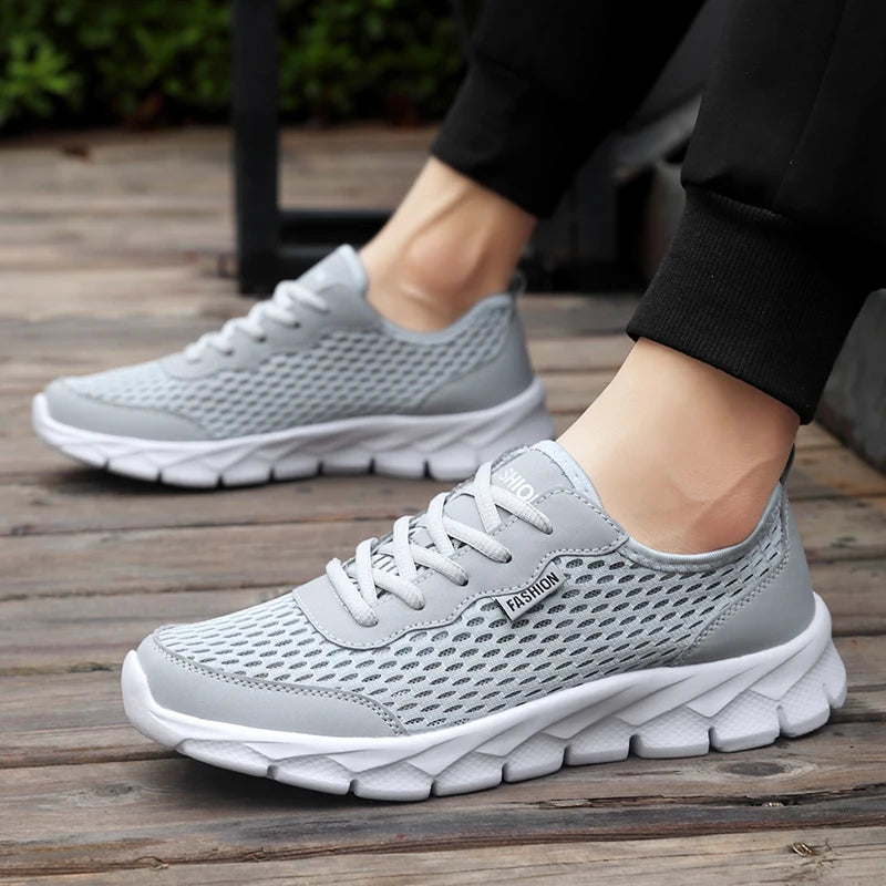 Sommar Herr Sneakers Högkvalitativa Andningsbara Fritidsskor Utomhus Halkfria Herrsportskor Lätt Mode Tennisskor