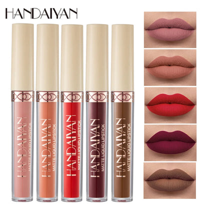 Vattenfast Nude Matt Flytande Läppstift Non-stick Cup Lip Toning Makeup Matte Red Lip Gloss Kosmetika Långvariga Läppstift Makeup