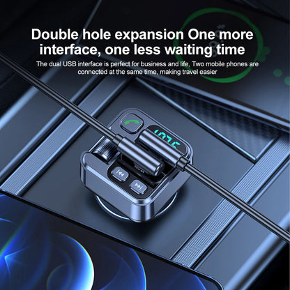 Bil Bluetooth-mottagare USB U Disk Read Pd20W Snabbladdning Digital Display Bil Mobiltelefonadapter FM-sändare för mobiltelefoner