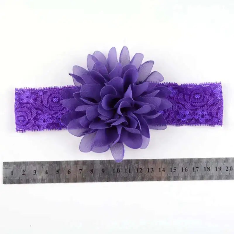 Babyhårband Flickor Chiffong Blomma Blommig Bandage Nyfödd Huvudbonad Spädbarn Barn Småbarn Hårtillbehör Fotograferingsrekvisita