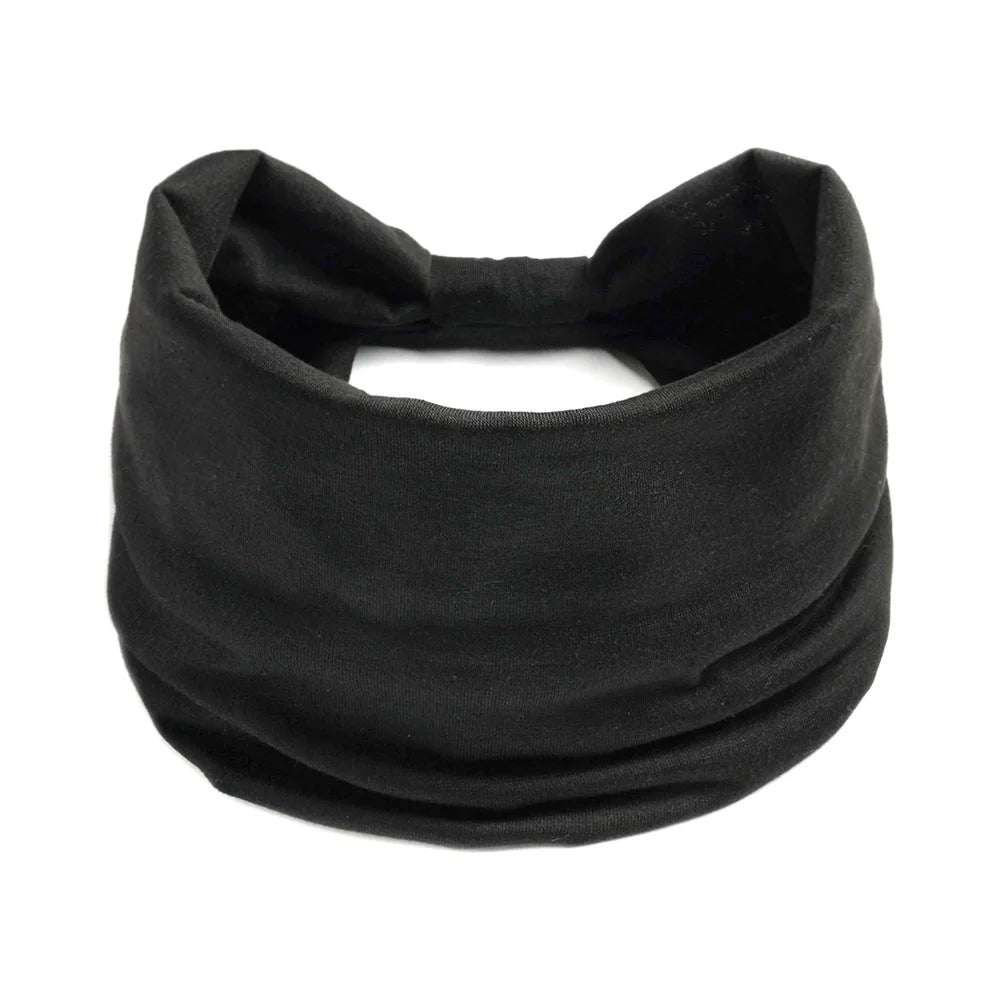 Mode Enfärgad Bred kant Bomullsyoga absorberar svett Dam Flickor Pannband Huvudbonad Turban Bandage Håraccessoarer Huvudbonader