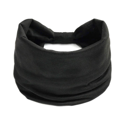 Mode Enfärgad Bred kant Bomullsyoga absorberar svett Dam Flickor Pannband Huvudbonad Turban Bandage Håraccessoarer Huvudbonader