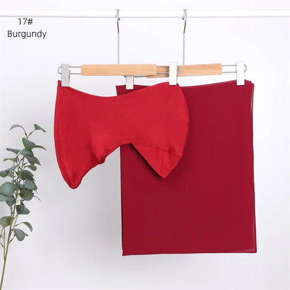 Elegant elastisk direkt hijab enfärgad chiffong hijab-set för kvinnor, modalpullover, bandana, tunn, andningsbar, mjuk och mysig halsduk