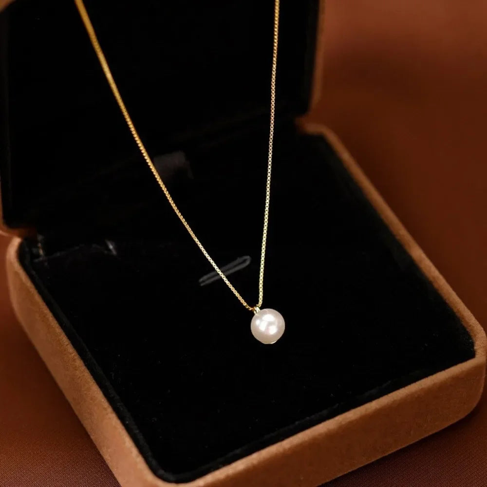 Elegant Halsband med Imitationspärlor, Justerbar Nyckelbenskedja, För Kvinnor, Smycken, Gåvor