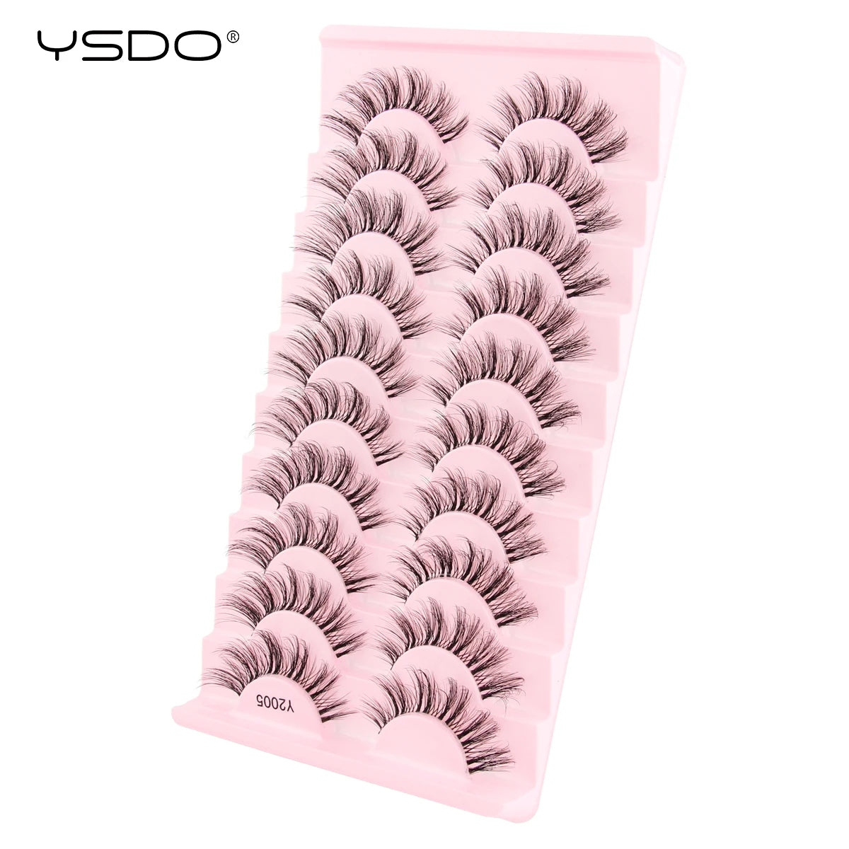 YSDO Halvögonfransar 3/10 par Naturliga Hela Lösögonfransar 3D-Fransar Kattögonfransar Lösögonfransförlängning Faux Cils Makeupverktyg