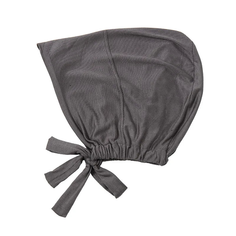 Muslimska Kvinnor Inner Hijab Mössor Stretch Justerbar Elastisk Bonnet Knytband Jersey Kvinnlig Huvudbonad Turbante Mujer