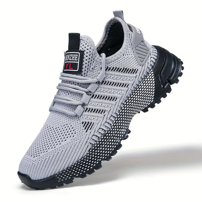 Mens All Season Breathable Mesh Sports Shoes Casual Stylish Non Slip EVA Sole Lace Up for Running Walking Outdoor Activities