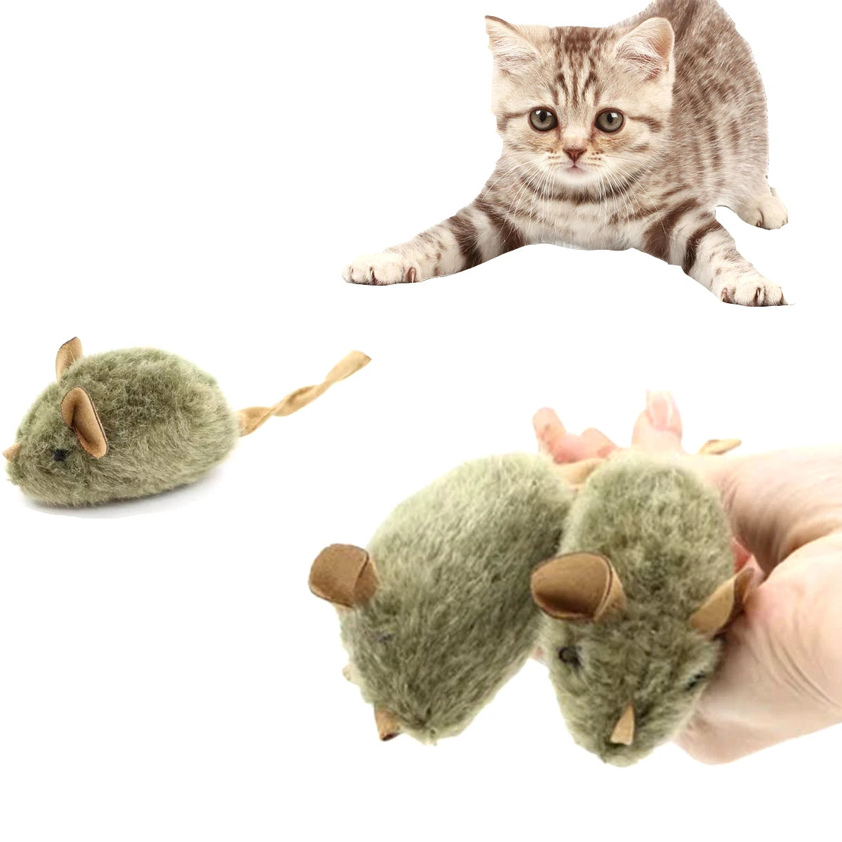 Interaktiv mus plysch katt tuggleksak pipande imitation möss bettresistent kattunge leksak interaktiv plysch kattleksak tillbehör