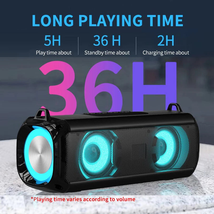 Bärbar subwoofer Caixa De Som Bluetooth-högtalare trådlös radio FM-ljudbox musik Bocina bas med lamppelare Blootooth Audio