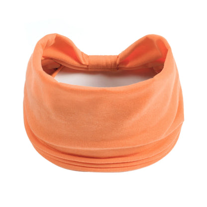 Mode Enfärgad Bred kant Bomullsyoga absorberar svett Dam Flickor Pannband Huvudbonad Turban Bandage Håraccessoarer Huvudbonader