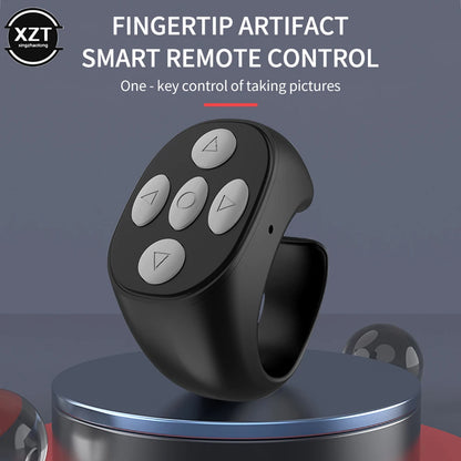 Trådlös Bluetooth-fingertoppsselfiekontroll TikTok kort videosida, bläddrande surfningsenhet mobiltelefon fjärrkontroll ring