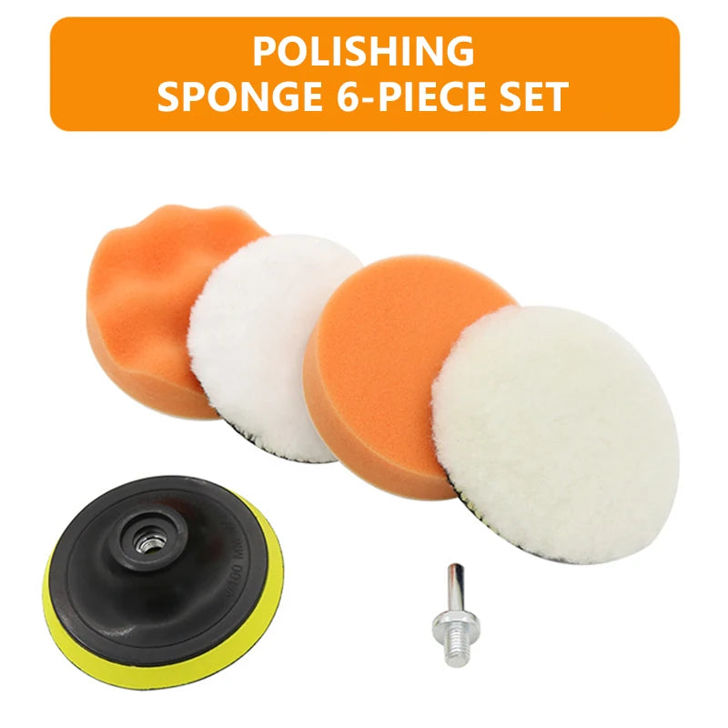 6 st/set bilpoleringssvampkuddar kit skumdyna buffertkit poleringsmaskin vaxkuddar 3/4/5 tum för att ta bort repor