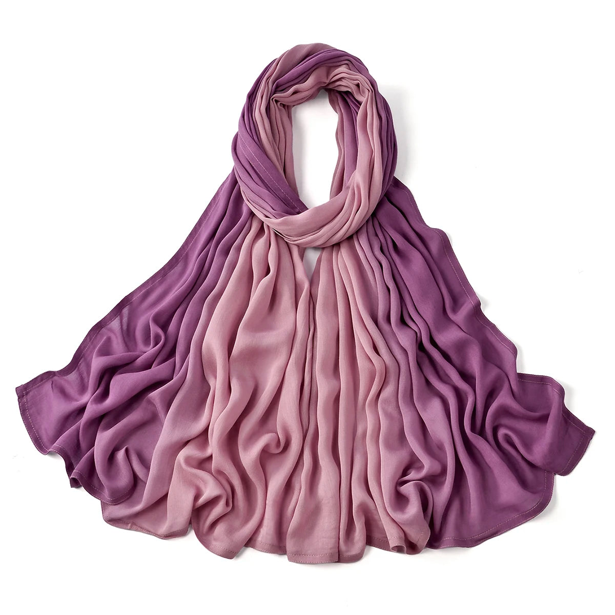 Gradient Rayon Modal Hijabs Bomull Hijab Halsduk för Kvinnor Stora Storlekar Långa Sjalar Muslimsk Huvudduk Islamiska Huvudband 180*85cm