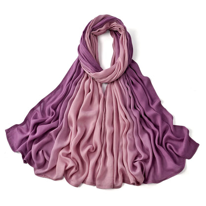 Gradient Rayon Modal Hijabs Bomull Hijab Halsduk för Kvinnor Stora Storlekar Långa Sjalar Muslimsk Huvudduk Islamiska Huvudband 180*85cm