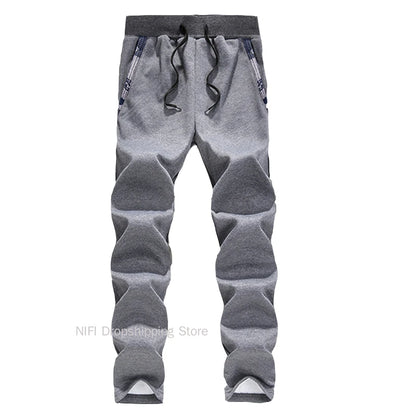 Herrvinterjackor Tjock Varm Jacka Märkes Sportkläder Kappa Byxor Enfärgad Fleece Dragkedja Huva Långärmad Herr Ytterkläder