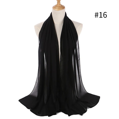 Muslimsk chiffong hijab kvinnor bubbelchiffong halsduk för kvinnor damer slöja muslimsk islam enfärgad malaysisk muslimsk wrap halsdukar