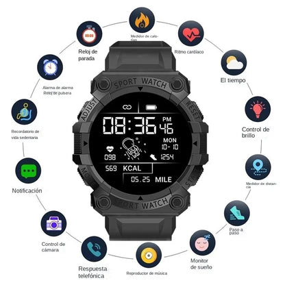 Ny Smartklocka Män Kvinnor Puls Blodtrycksmätare Bluetooth Smartklocka Fitness Tracker Sportklocka För Android iOS