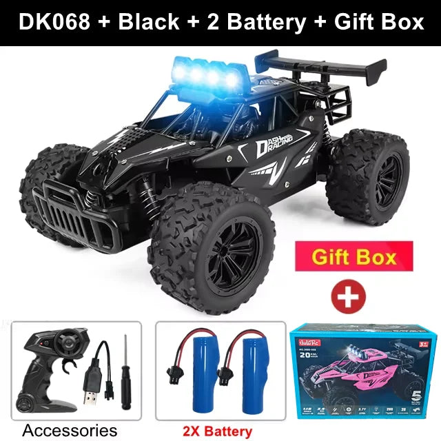 Oike RC-bil 1:16 modell med LED-lampor radio terrängstyrd klätterbil utomhusbilar driftrace leksaker pojkar presenter