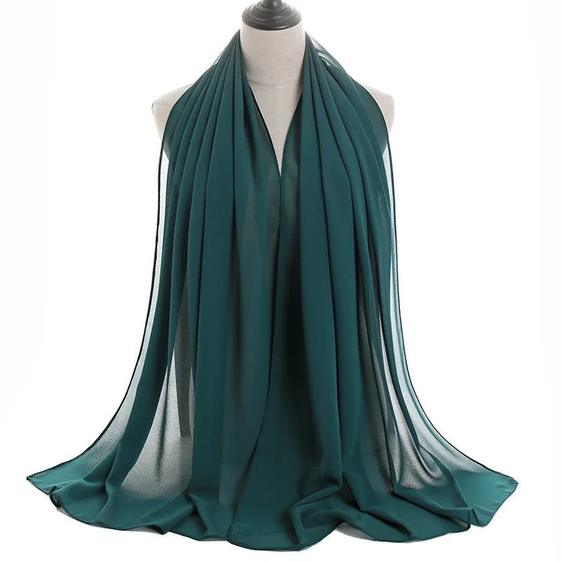 Ramadan Islamisk Instant Bubble Chiffong Sjal Halsduk Dam Huvudbonad Kvinnor Hijabs Halsdukar Bufandas Muslimsk Slöja Hijab Snood 180*70cm