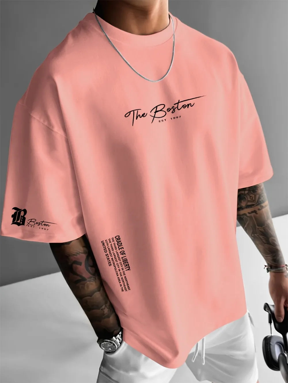 2026 Sommar Ny Herr T-shirt med 3D-bokstävermönster Tryck Gatu Casual Mode Bekväm Mjuk Andningsbar