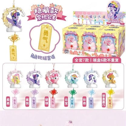 My Little Pony Capsule Toys Blomspråk Önskehänge Applejack Pinkie Pie Twilight Sparkle Fluttershy Blind Box Leksaker Äkta