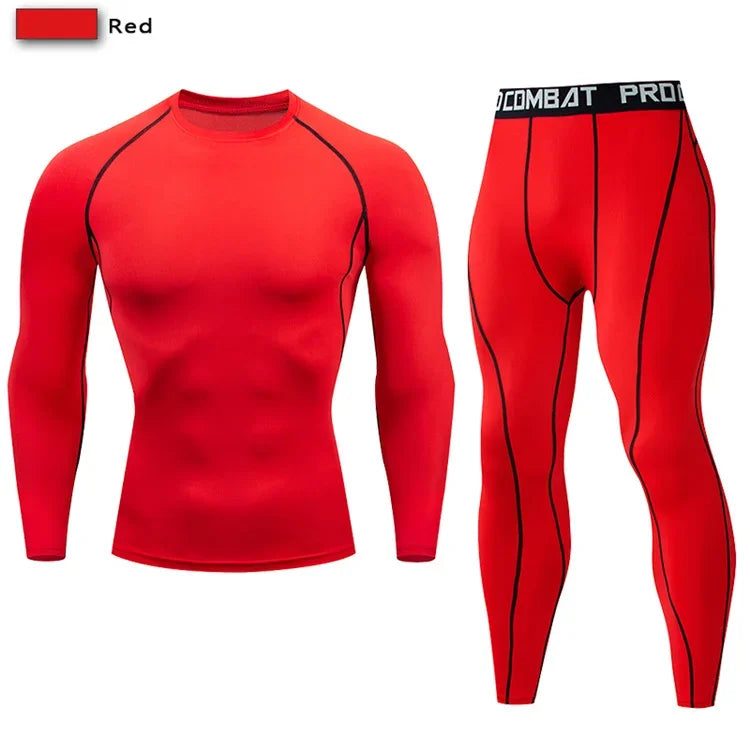 2 st. herr kompressions sportkläder elastiska träningsset yoga träningskläder jogging fitnesskläder träningsoverall byxor sport