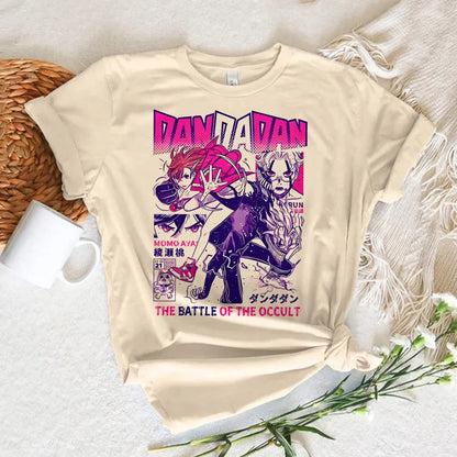 Dandadan t-shirt för kvinnor Trendig pastellfärgad klassisk 80-tals koreansk kläder Andningsbar t-shirt anime Popkultur kawaii Andningsbar