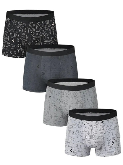4 stycken stor storlek 125 kg vikt kan bära HERR tryckta underkläder sexiga unga HERRunderkläder medelålders feta HERR shorts.
