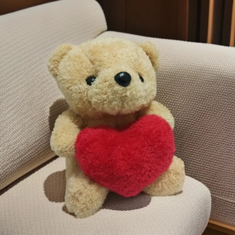 Alla hjärtans dag björn som håller ros plyschleksak gosedjur födelsedagspresent till flickvän fru romantisk souvenir heminredning docka