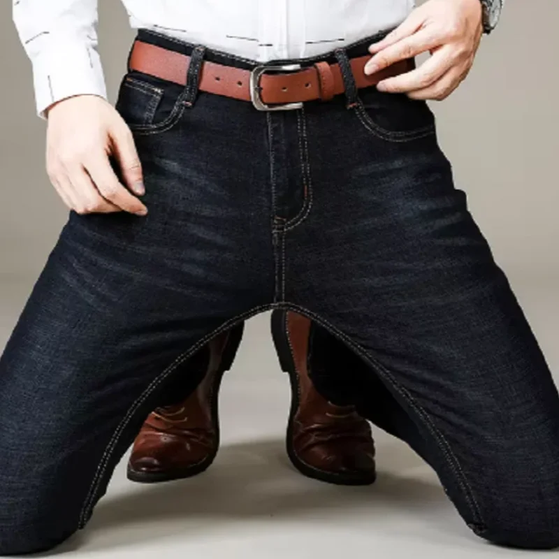 2026 Herr NYA Herrmode Affärsjeans Klassisk Stil Casual Stretch Slim Jeansbyxor Herrmärke Denimbyxor Svart Blå Mig