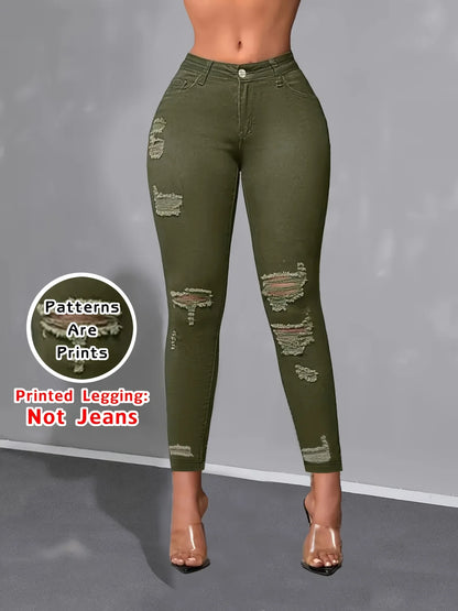 0132printed-leggings-not-denim-fabricDamleggings med tryck, fyra säsonger, skinny byxor, icke-denimtyg