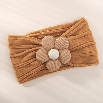 1 st baby nylon huvudduk astique lämplig nyfödd flicka blomma handgjort pannband elastiskt hårband turban småbarn håraccessoarer