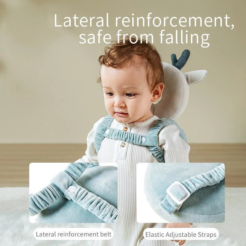 AIBEDILA Tecknad Astronaut Baby Anti-Fall Kudde Huvud Ryggskydd Kudde för Nyfödda Spädbarn Småbarn Säkerhetsskydd Kudde