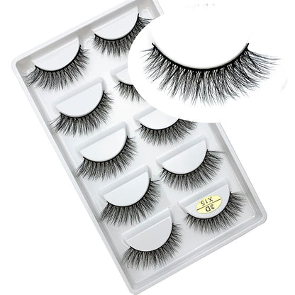 LTWEGO 5 par ögonfransar naturliga långa 3D minkfransar fluffiga volym mink lösögonfransar djurfria slingor makeup cilios