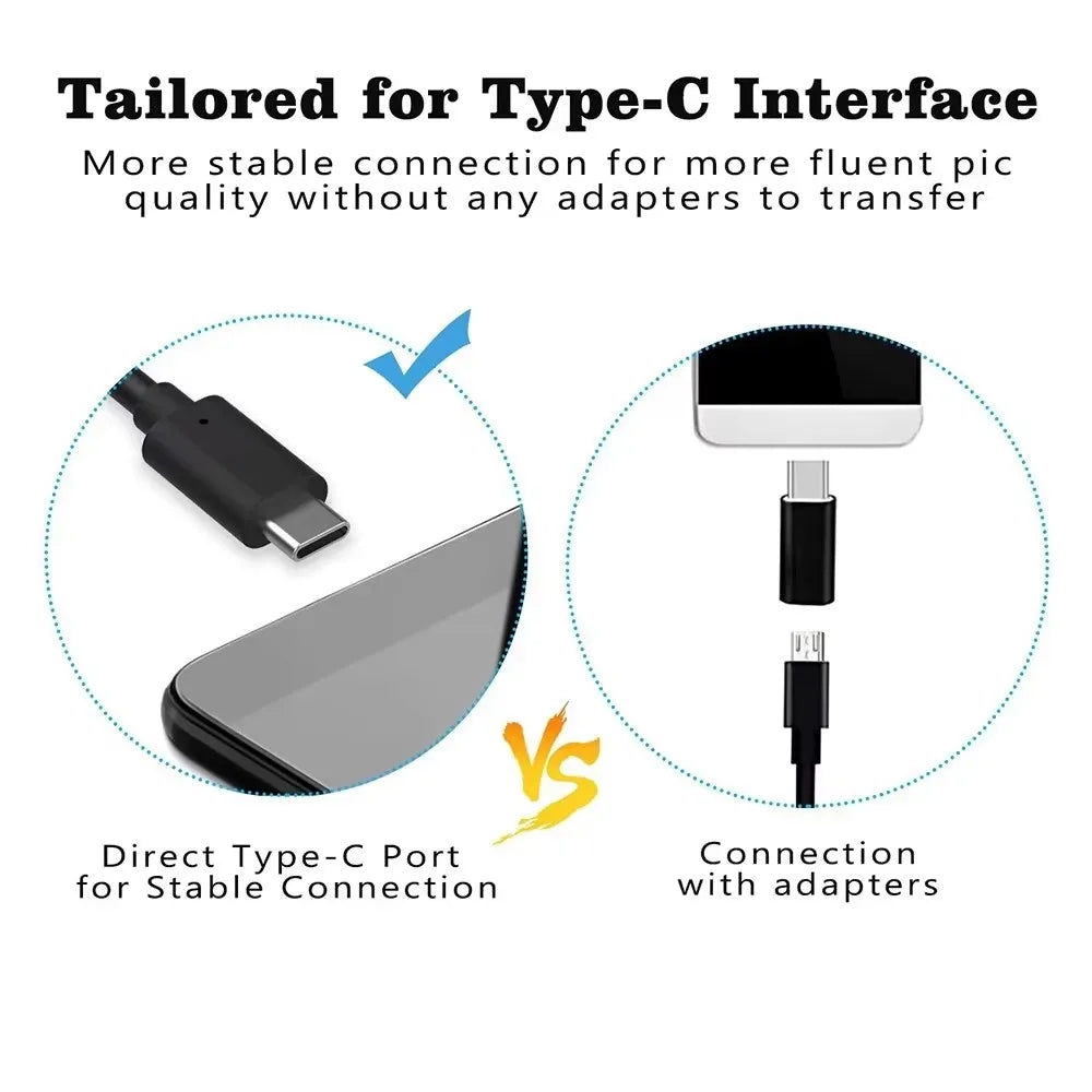 5,5/7,0 mm typ-C endoskopkamera 6 lysdioder justerbar USB OTG Android flexibel inspektionsboroskopkameror för telefon PC