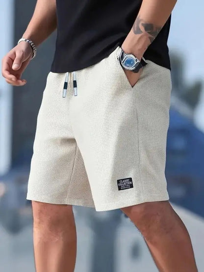 Herrshorts, Herrfritidsbyxor, Herrstrandshorts, Herrsportshorts, Nytt mode med texturerat tyg, Andningsbara byxor, Lämpliga för både vardagskläder och sport