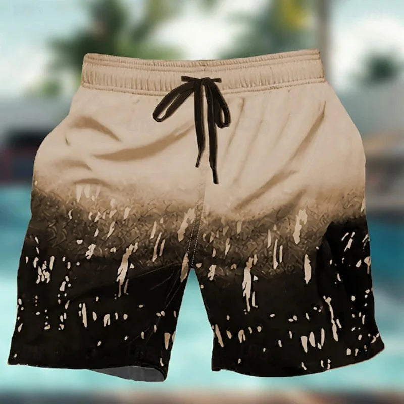 Gradienta färgglada grafiska badbyxor för män geometri 3D-tryck strandshorts sommar casual snabbtorkande sport lösa surfkorta byxor