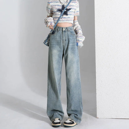 Baggy Jeans Dam Vida Ben Denimbyxor Y2K Estetiska Streetwear Lös Passform Retro Dammode Trendiga Casual Outfits Jeans