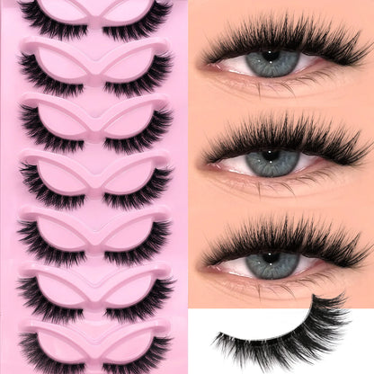 VELTRINAY Kattögonfransar Naturlig volym Lösögonfransar Konstminkögonfransar Genomskinliga ögonfransband Lösögonfransar Makeup