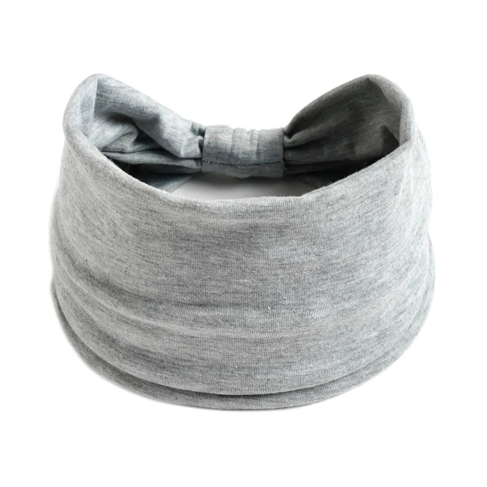 Mode Enfärgad Bred kant Bomullsyoga absorberar svett Dam Flickor Pannband Huvudbonad Turban Bandage Håraccessoarer Huvudbonader