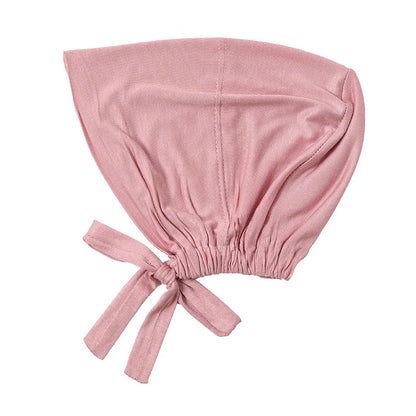 Muslimska Kvinnor Inner Hijab Mössor Stretch Justerbar Elastisk Bonnet Knytband Jersey Kvinnlig Huvudbonad Turbante Mujer
