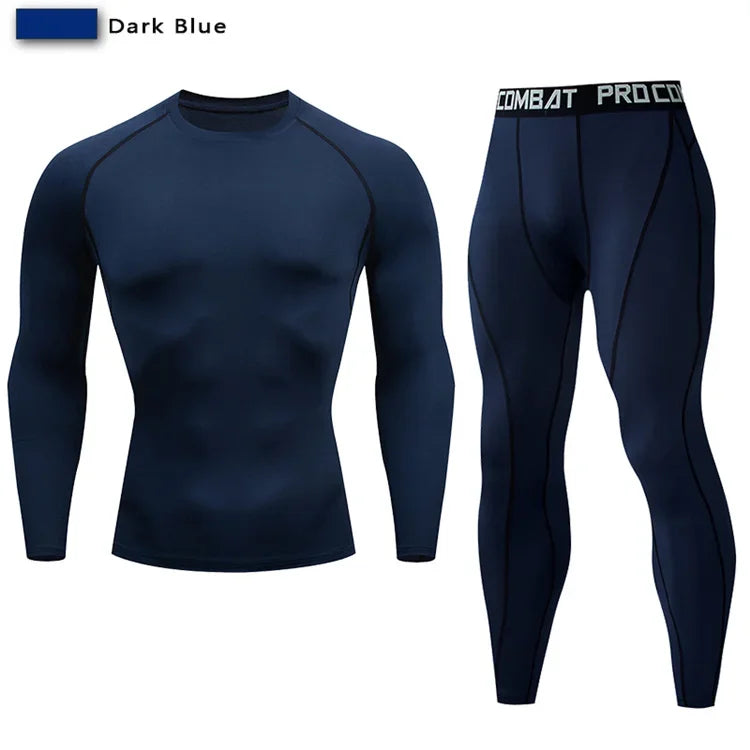 2 st. herr kompressions sportkläder elastiska träningsset yoga träningskläder jogging fitnesskläder träningsoverall byxor sport