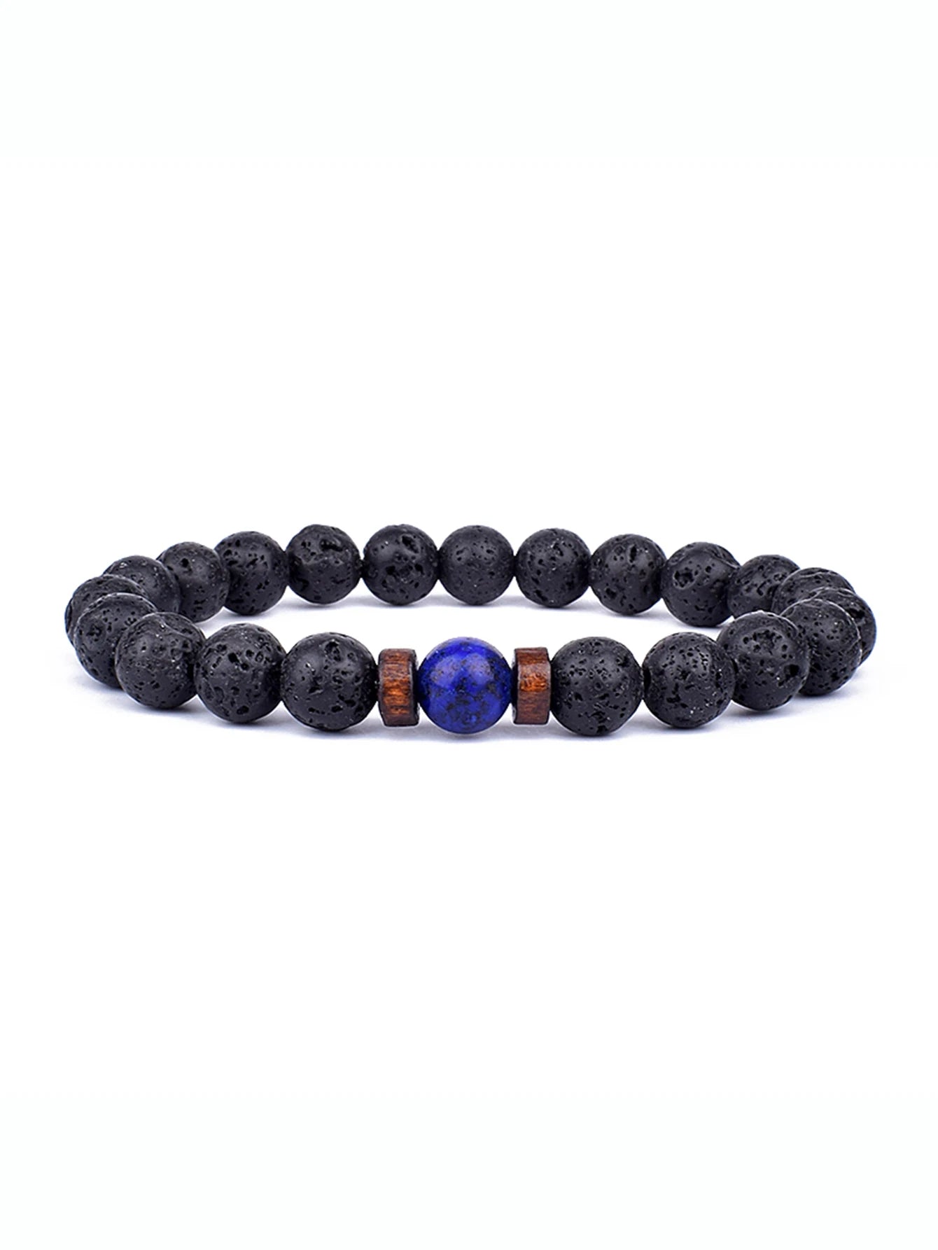 8mm lavaarmband för män vulkaniska stenar träpärlor armband tibetansk buddha handledskedja kvinnor män smycken gåva nya armband